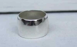 Solid 925 Sterling Silver Wide Band Ring Statement Handmade Ring All Size - Picture 1 of 5
