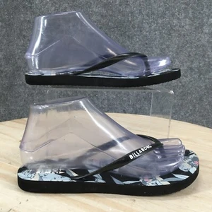 Billa Bongs Sandals Womens 6 L Comfort Slip On Thong Flip Flops Black Rubber - Picture 1 of 16