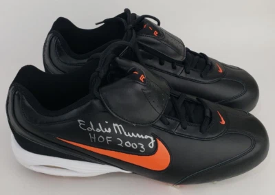 Pair of Eddie Murray "HOF 2003" Signed/Autographed Nike Baseball Cleats (JSA) - Image 1 of 4
