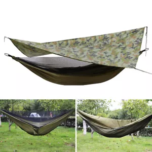 Camping Hängematte mit Moskitonetz Zelt Tarp Zeltplane Outdoor Hammock Neu - Bild 1 von 12