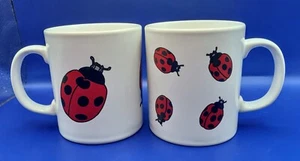 2 x Vintage Staffordshire Tableware Coffee Mugs Ladybirds 250mls England 70s - Picture 1 of 10