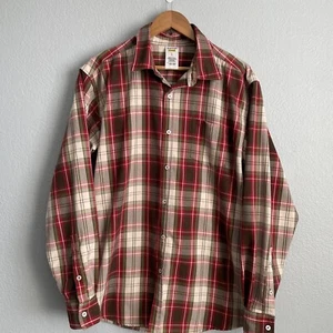 Burton Men’s Large Flannel Button Up Dry Ride Plaid Red - Picture 1 of 6