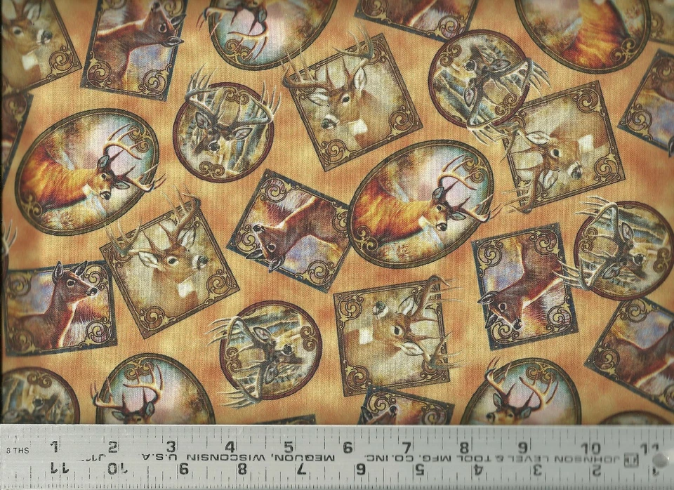 QT ~ Parche Buck Trofeo Ciervo Cola Blanca 27603-T ~ Tela de Edredón 100% Algodón POR YARDA Foto 1 de 1