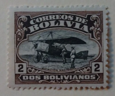 Sello de correo aéreo de Bolivia, 1924, sc#C6, como nuevo, LH, OG Foto 1 de 2