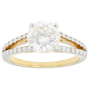 2.17 ct D/VVS1 Diamond 10k Solid Yellow Gold Engagement & Wedding Ring Women's