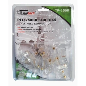 30x Pezzi Connettore Trasparente Plug RJ45 8P8C Rete Lan CAT5E/CAT6 UTP Modulari - Foto 1 di 2