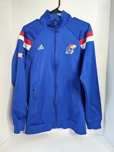 Adidas Kansas Jayhawks Jacket Full Zip Blue Red White Stripes Mens 50 - Picture 1 of 12