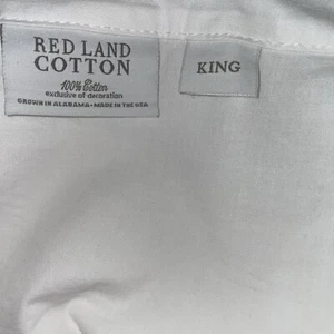 red land cotton king flat sheet solid white 100% cotton usa modern traditional - Picture 1 of 5