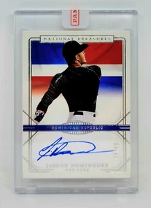 JASSON DOMINGUEZ 2020 National Treasures #/50 Encased ON CARD Auto Yankees MINT+ - Picture 1 of 2