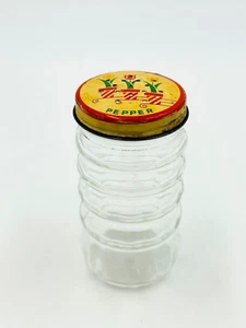 Vintage Anchor Hocking Tulip Beehive Ribbed Clear Glass Pepper Shaker - Picture 1 of 7