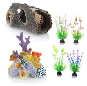 Fish Tank Decoration Ornaments, Resin Hollow Tree Trunk, Coral Reef Colorful - Picture 1 of 6
