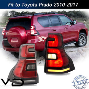 Vland Pair LED TailLights w/sequential For Toyota Prado 2010-2017 Rear Lamps Red