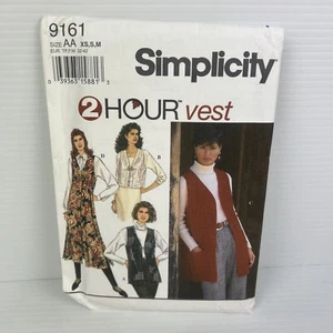 Simplicity 9161 Sewing Pattern Ladies Vest Uncut Sz S 8-10 Y2K - Picture 1 of 9