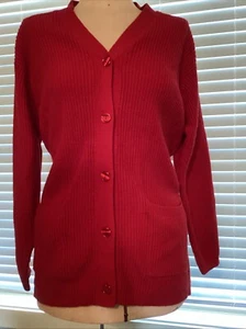 Jennifer Moore Sweater Cardigan Size Medium, Red with pockets - Picture 1 of 9