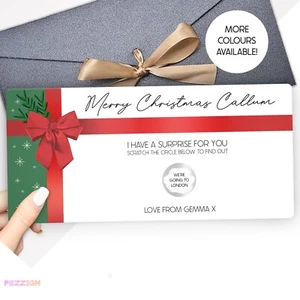 Personalised Christmas Scratch Card - Surprise Gift for Concert, Spa, Holiday - Picture 1 of 14