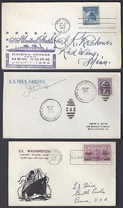 US 1935 52 THREE SHIP LAUNCHINGS FIRST TRIP SS WASHINGTON SS PRES HARDING SS UNI - Picture 1 of 1