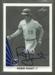 2015 Leaf 25th Baseball Clear Blue 01 /25 Robin Yount #RY1 Auto Autograph Signed - Picture 1 of 2
