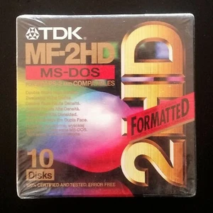 Scatola Floppy Disk TDK MF-2HD 10 Unità - NUOVA Sigillata - MS-DOS Formatted LUG - Photo 1/3