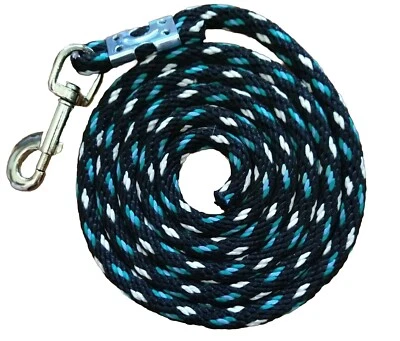 Nylon Poly Mini Horse Pony goat sheep dog Lead Rope USA teal/White - Image 1 of 2