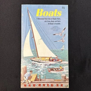 Golden Funtime Books BOATS Punch Out & Assemble 1959 *UNPUNCHED But READ* - Picture 1 of 7