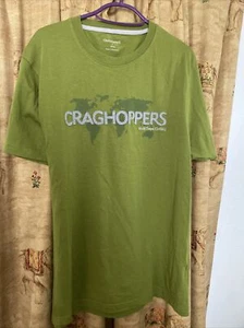 bin Craghoppers Mens T-Shirt Small Green Cotton Short Sleeves Top Round Neck - Picture 1 of 5