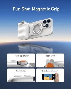 TELESIN Fun Shot Smartphone Handle Grip, Magnetic Smartphone Grip with Removable - Photo 1 sur 10