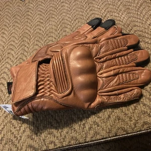 Indie Ridge Brown Leather Motorcycle Gloves size XX-Large - Camel Color - Bild 1 von 6