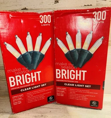2 Lot Make Season Bright 300 Clear Tree Lights 67ft Indoor/Outdoor String Lights - Image 1 of 4