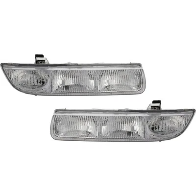 Headlight Set For 96 97 98 99 Saturn SL2 SW1 Left and Right With Bulb 2Pc - Image 1 of 4