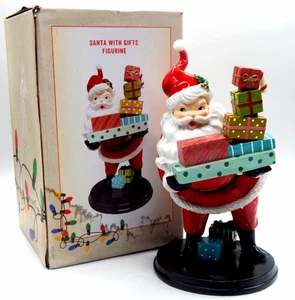 Cracker Barrel Vintage BABBO NATALE CON REGALI Statua Statuina 14 1/2" con SCATOLA - Foto 1 di 11