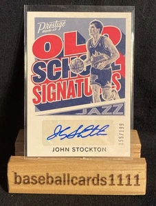 2016 Prestige Old School Signatures 155/199 John Stockton #12 Auto HOF BB1 - Picture 1 of 2
