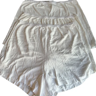 Vintage Sears Blue Package Panty Shorts 3 Pair Size 10 45-48 White Nylon - Image 1 of 4