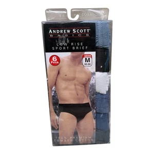 6er Pack Andrew Scott Basics Low Rise Sport Slip M 32-34 100% Premium Cotton Vintage - Bild 1 von 2