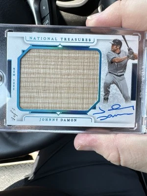 Juego Panini National Treasures Johnny Damon 2024 usado murciélago automático 1/1 Foto 1 de 2