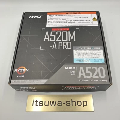 MSI A520M-A PRO AM4 Micro-ATX Motherboard AMD A520 Chipset, USB 3.2 Gen1 New - Image 1 of 4