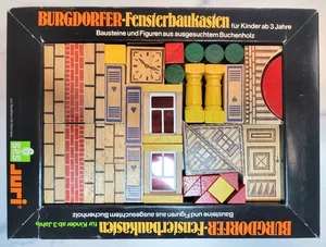 Vintage 1980's Burgdorfer Fensterbaukasten Wood Block Building System House - Picture 1 of 2