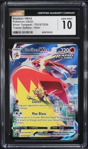 CGC 10 2022 Pokemon Silver Tempest #TG15 BLAZIKEN VMAX Trainer Gallery Holo - Picture 1 of 2