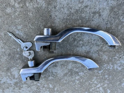 Pair VW Bug Original 1967 Door Handles Exterior With Keys Excellent Condition - Image 1 of 4