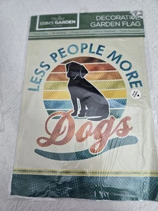 LESS PEOPLE MORE DOGS 18×12" Decorative Flag Out/In - Picture 1 of 3