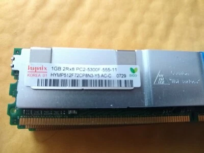 Lot 4 Hynix 1GB 2Rx8 PC2-5300F DDR2-667Mhz ECC Server Memory - Image 1 of 2