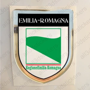 Adesivi Emilia-Romagna Italia Scudetto 3D Emblema Stemma Resinato Adesivo - Picture 1 of 1