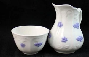 Juego de crema y mini azucarero abierto Adderley Blue Chelsea suave en relieve - Imagen 1 de 6