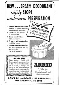 1951 Advert for ARRID Anti-Perspirant Cream Deodorant Small Toiletries Print Ad - Foto 1 di 1