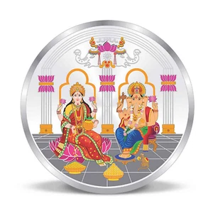 BIS Hallmarked Maa Laxmi and Ganesh 999 Pure Silver Coin 100 gm N133 - Picture 1 of 3