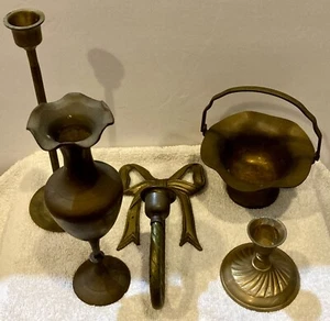Brass - Lot of 5 Mixed Brass pieces (Please See Description) - Picture 1 of 24