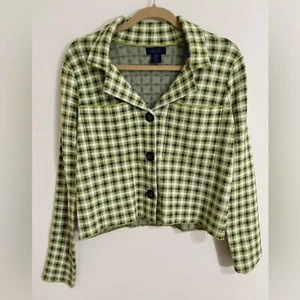 RACHEL RACHEL ROY Women's Y2K Business Casual Green and Navy Plaid Blazer Size M - Picture 1 of 11