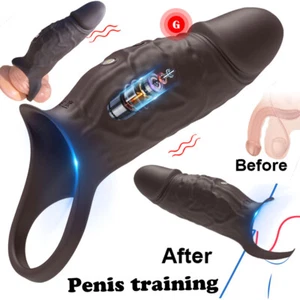 Vibrating Cock Ring Penis Sleeve G Spot Clitoral Vibrator Sex Toy for Men Couple - Picture 1 of 23