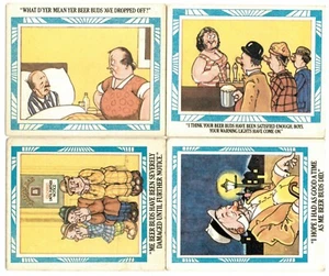 COMIC - Four WHITBREAD TROPHY BITTER Beermat Postcards "BEER BUDS" - Picture 1 of 2