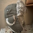 Mad Bomber Trapper Hat- Rabbit Fur- Army Green-  Size Large