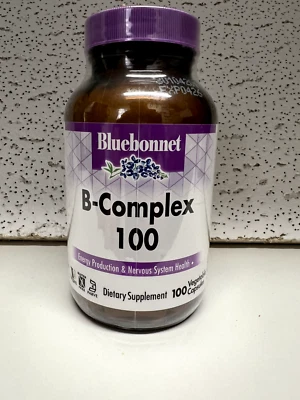 Complejo B Bluebonnet 100 Suplemento 100 Cápsulas Vegetales Foto 1 de 3